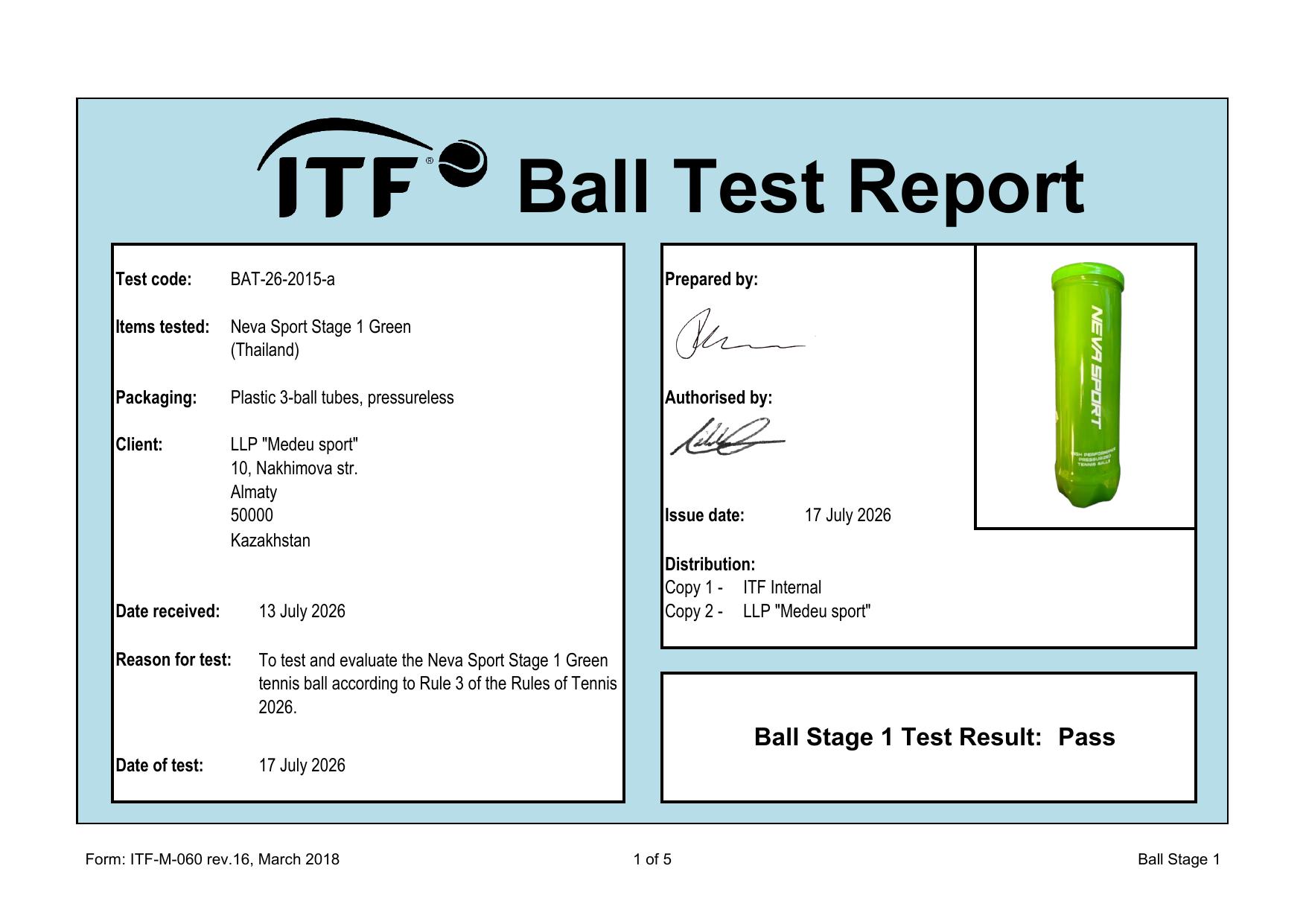 Ball Test Results (Green)