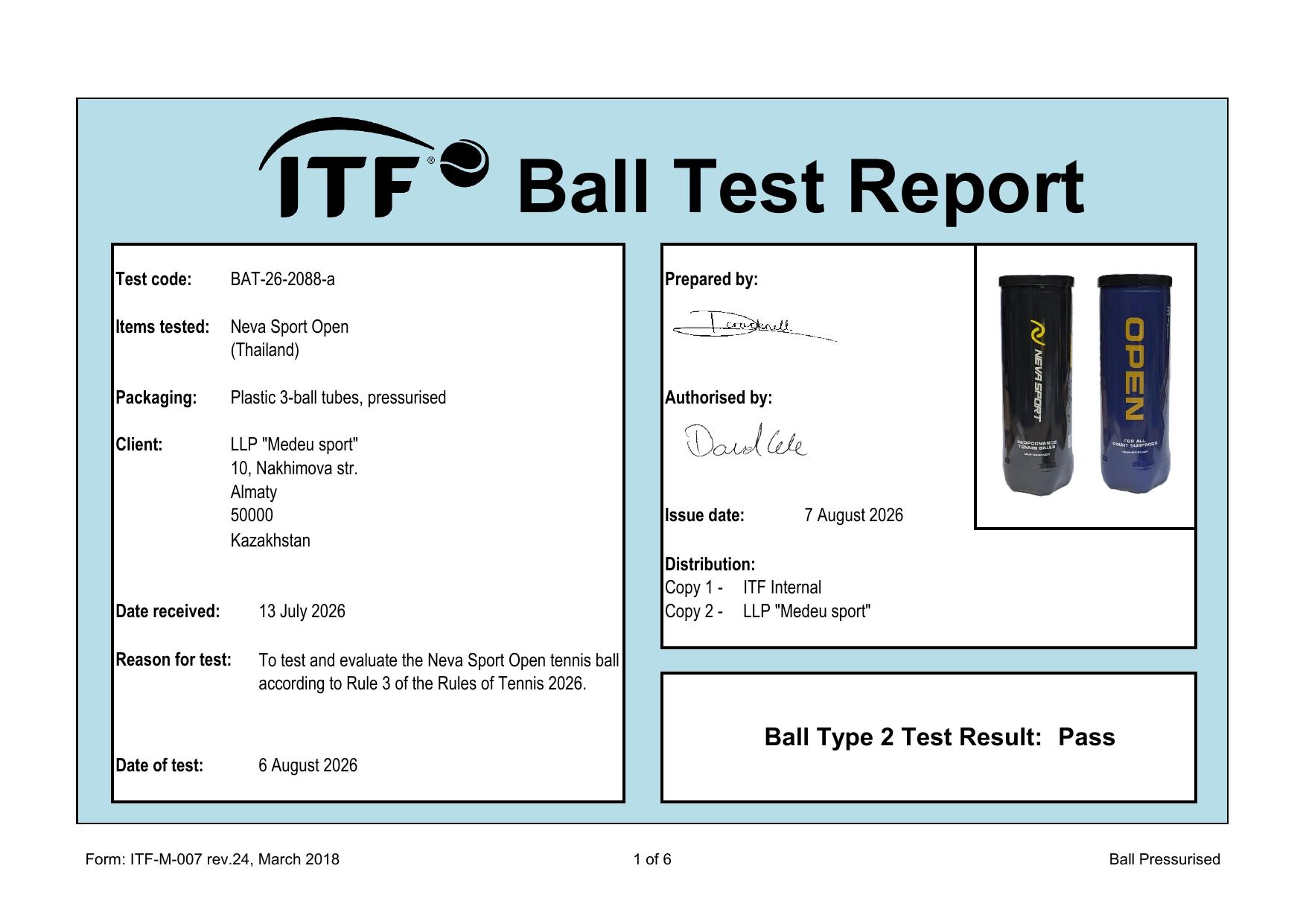 Ball Test Results (Open)