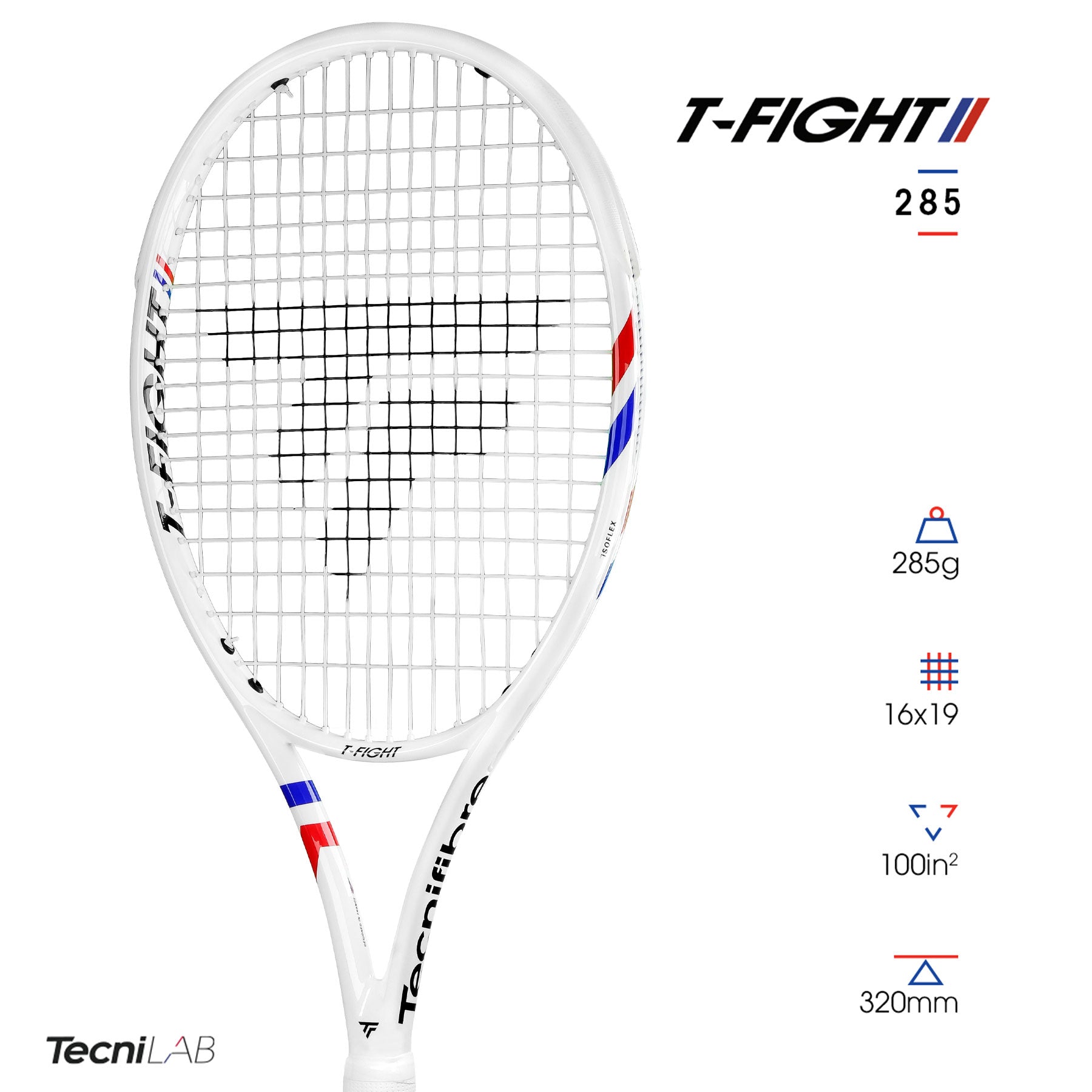 Теннисная ракетка Tecnifibre T-FIGHT 285, без натяжки