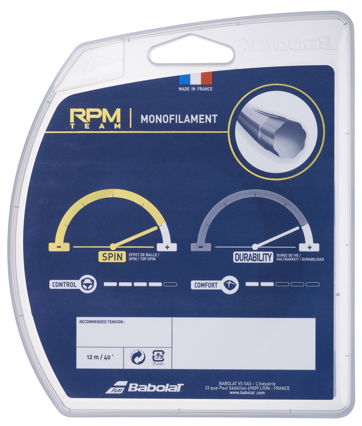 Теннисные струны Babolat RPM Team (12 метров) черный
