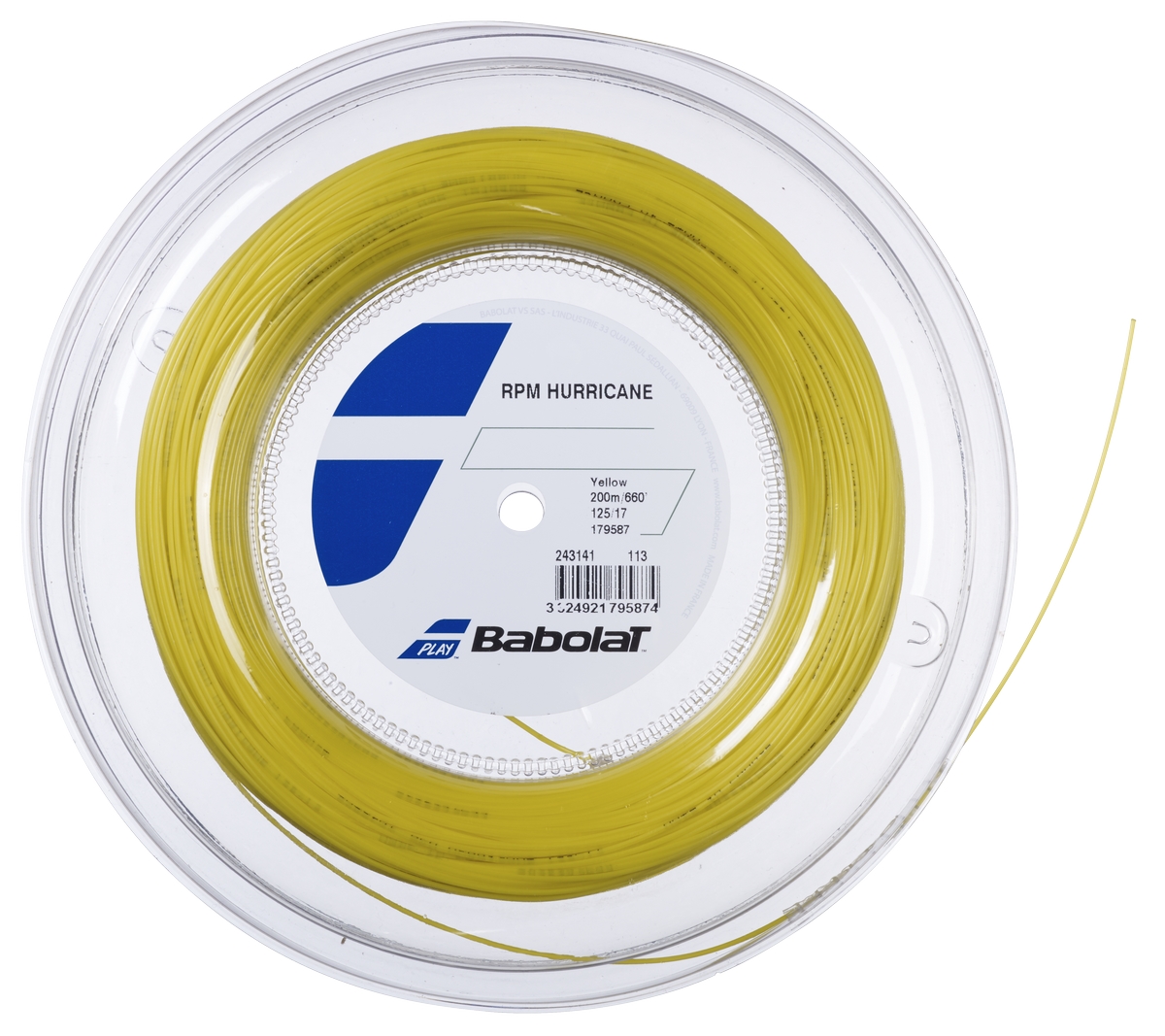 Теннисные струны Babolat RPM Hurricane (200 метров) желтый
