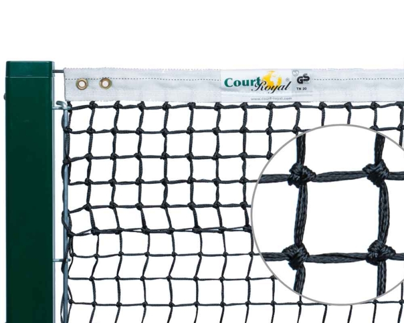Теннисная сетка Court Royal TN20 - толщина нити 3,4 мм, черная